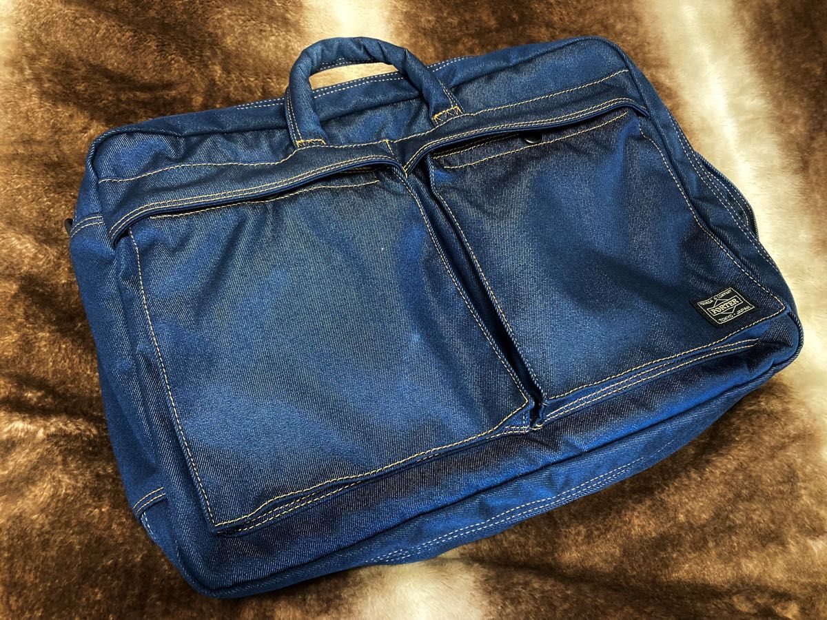 超希少 デニム調 HEADPORTER 3WAY BRIEF CASE(INDIGO)吉田 超希少 デニム調 HEADPORTER 3WAY BRIEF CASE(INDIGO)吉田