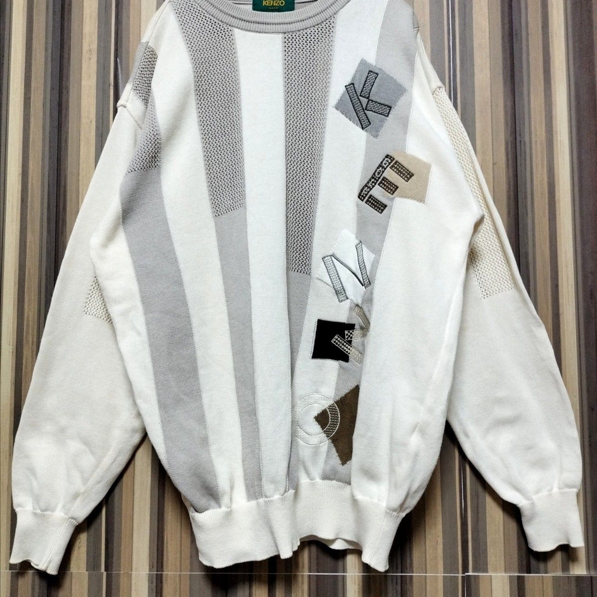 【KENZO GOLF】ケンゾー ゴルフ 刺繍 ビッグロゴ セーター XL