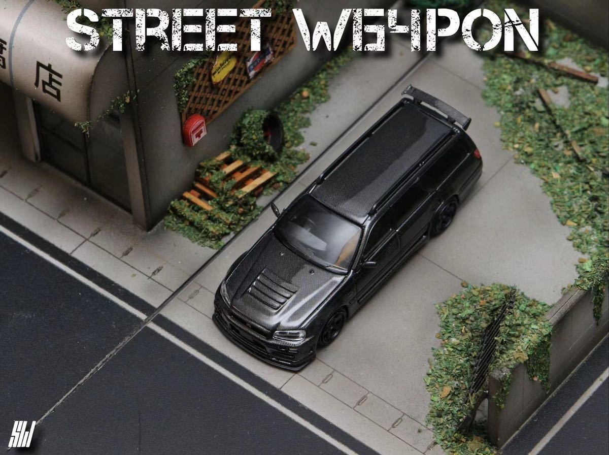 1/64 Street Weapon NISSAN 日産 ステージア R34 GT-R stagea カーボンブラック_画像2