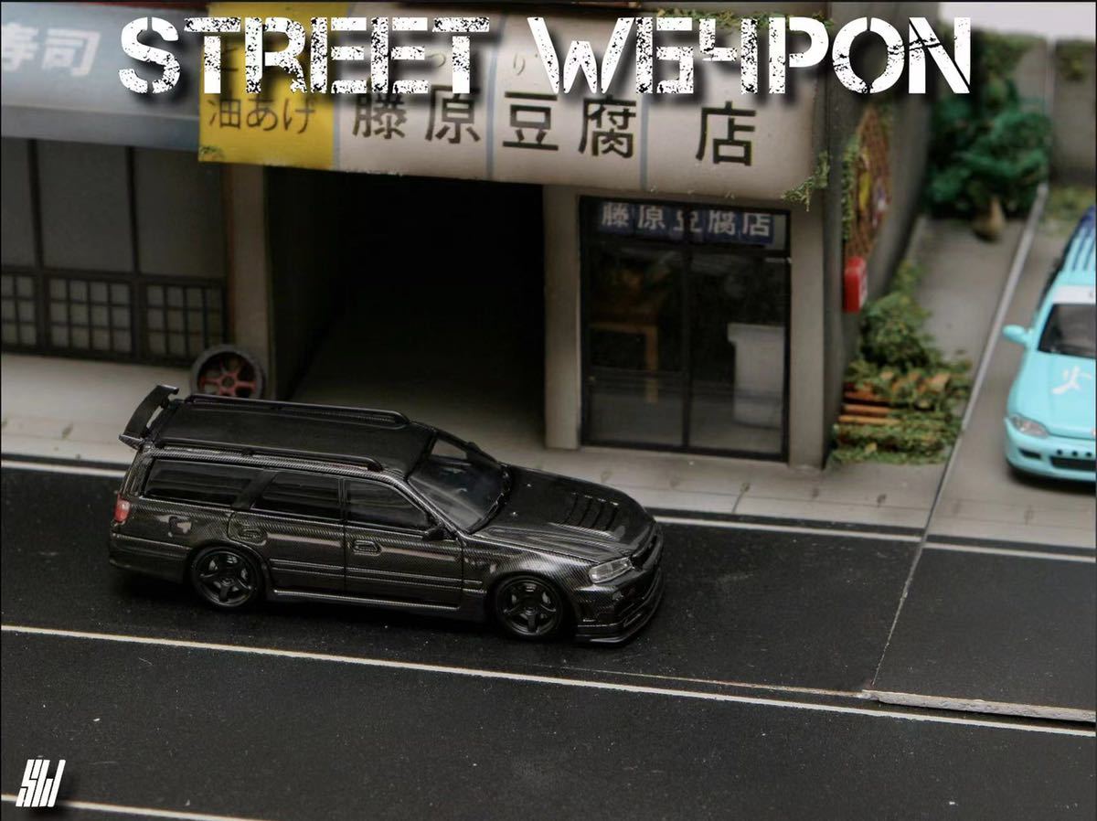 1/64 Street Weapon NISSAN 日産 ステージア R34 GT-R stagea カーボンブラック_画像5