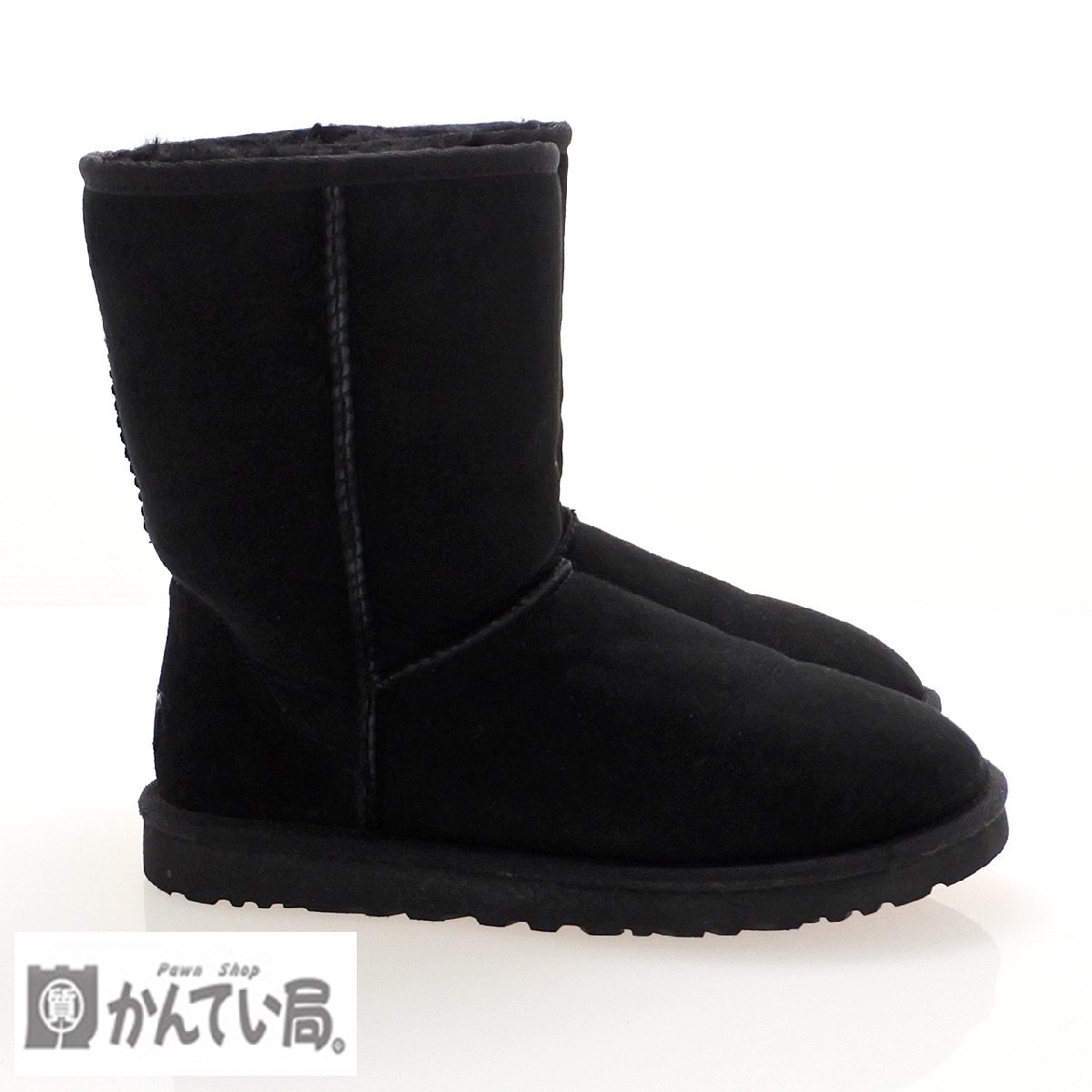 UGG australia アグ W CLASSIC SHORT クラシックショート ムートンブーツ ショートブーツ 靴 ブラック 黒 レディース 24㎝ USA:7 箱有り_UGG　ムートンブーツ　24㎝　ブラック　黒