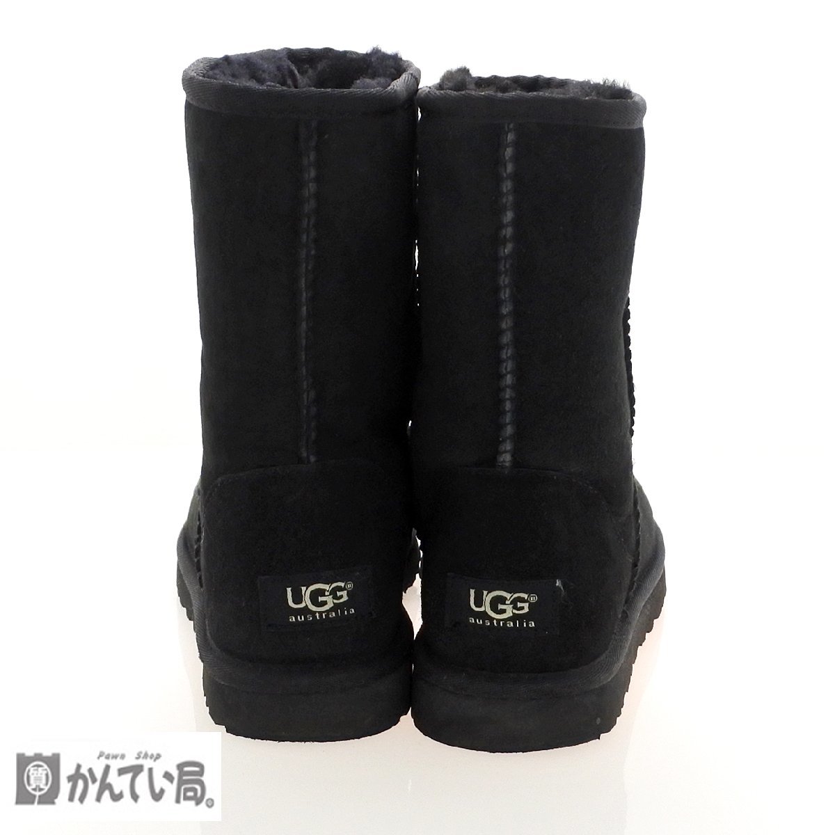 UGG australia アグ W CLASSIC SHORT クラシックショート ムートンブーツ ショートブーツ 靴 ブラック 黒 レディース 24㎝ USA:7 箱有り_UGG　ムートンブーツ　24㎝　ブラック　黒