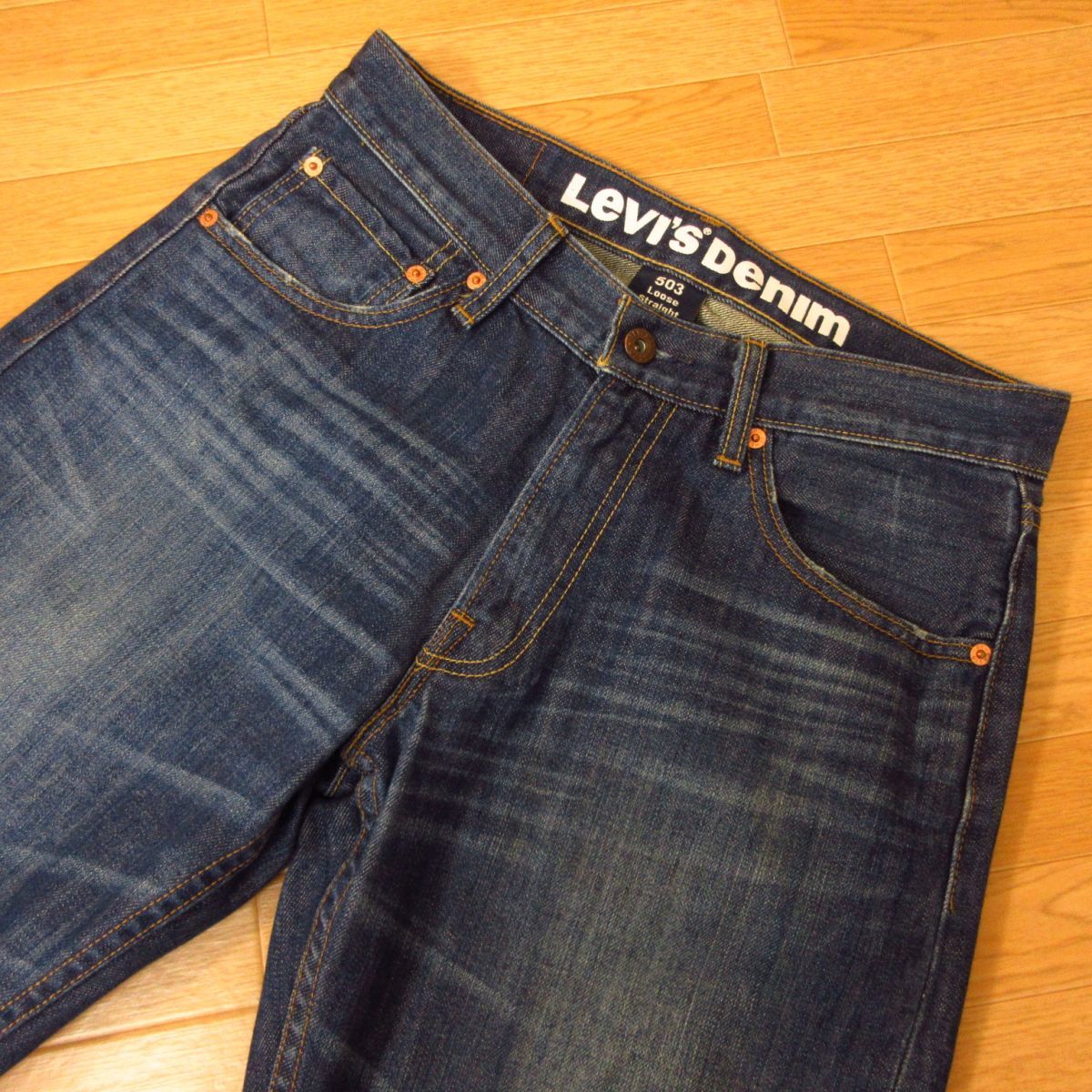 ◎Levi's 503 リーバイス◆デニムパンツ ルーズストレート ジーンズ ヒゲあり 雰囲気抜群！◆メンズ 紺 W30 x L33◆P3162_画像4