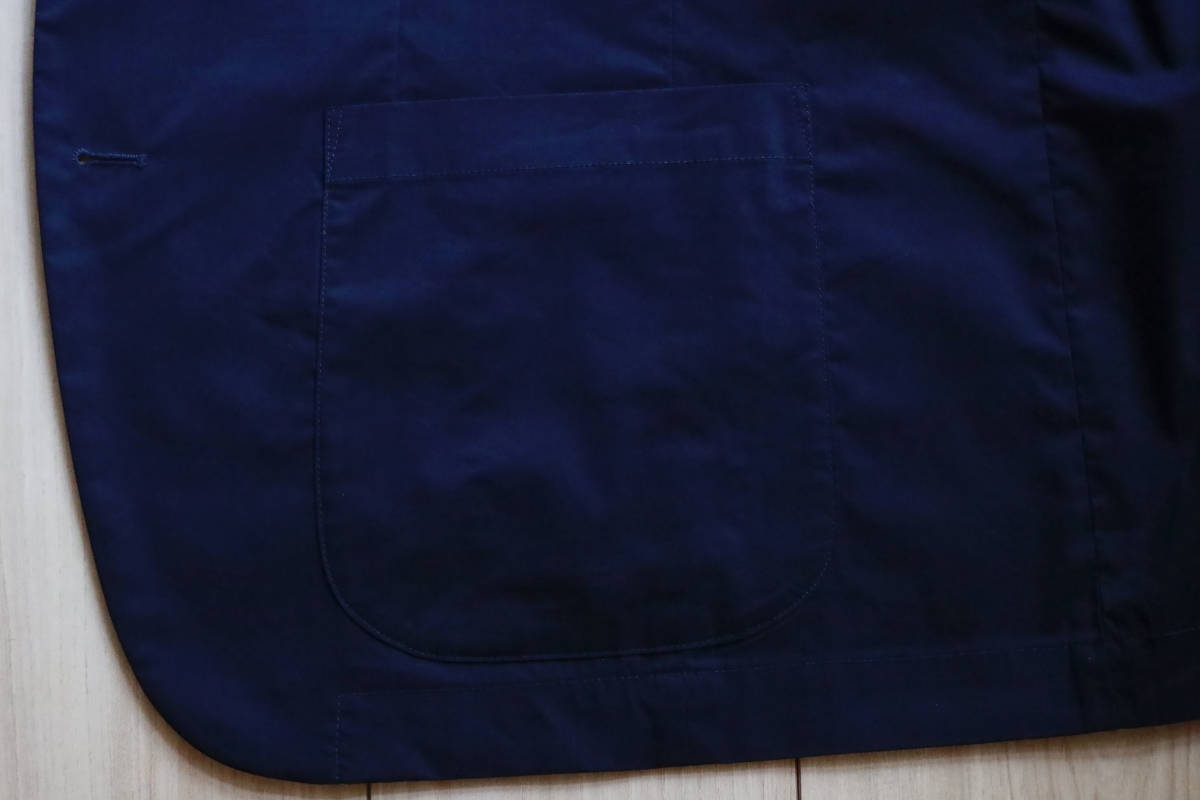 ジャケット ◆ ネイビー紺 ◆ 一重仕立て ◆ Mサイズ【古着／美品】_パッチポケット（両腰）