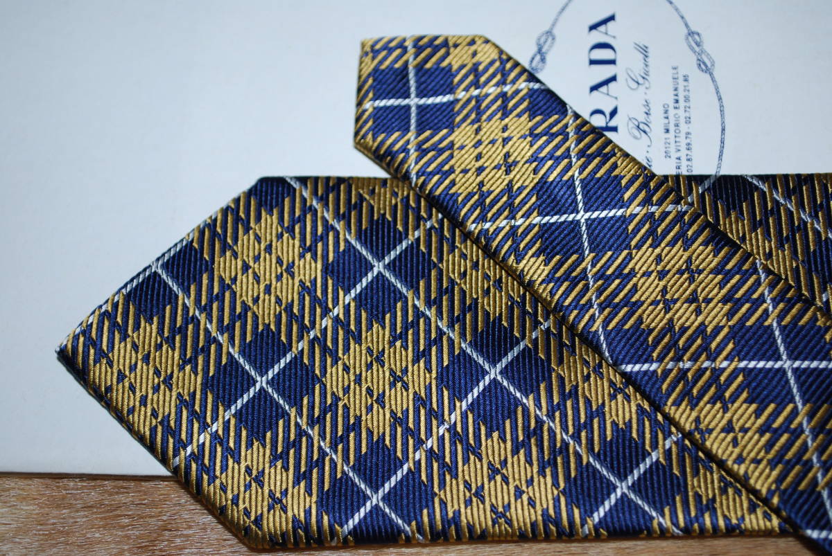 * как новый * Prada шелк 100% галстук галстук специальный бумажный пакет имеется *