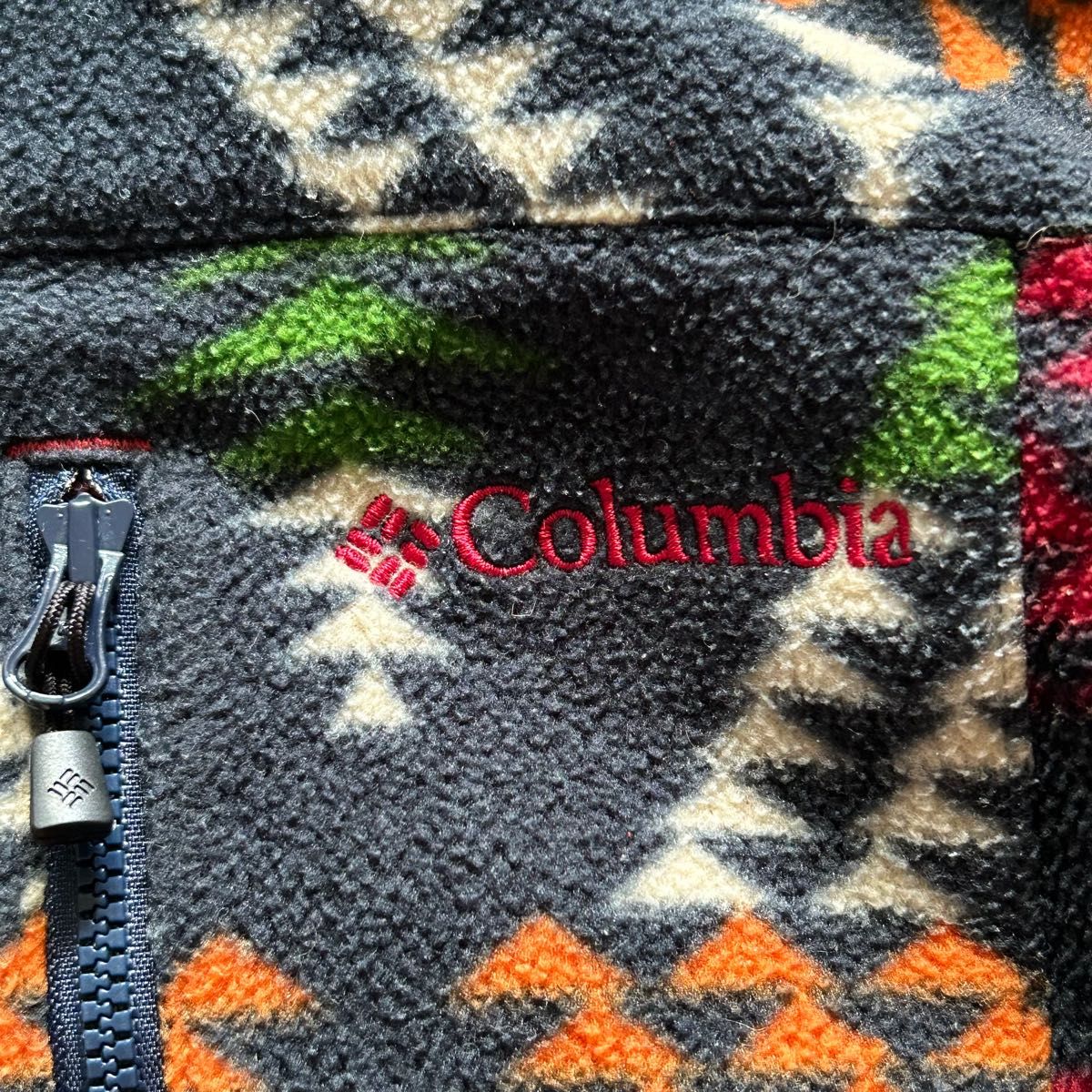 【古着】COLUMBIA コロンビア フルジップフリースジャケット オルテガ柄 マルチカラー