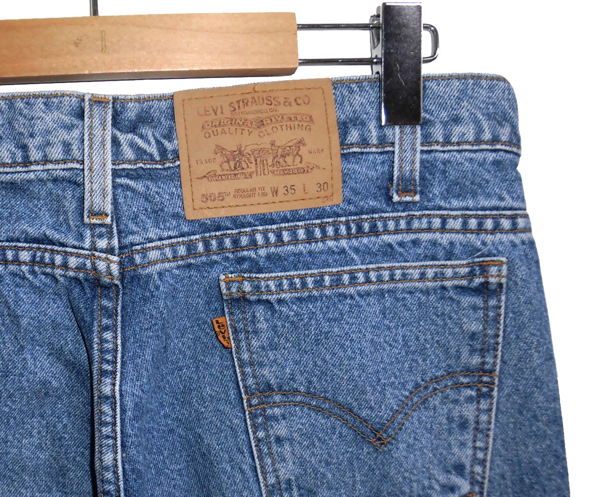 90's ビンテージ LEVI'S リーバイス 96年 コロンビア製 505 ジップフライ デニムパンツ W35 オレンジタブ_画像3