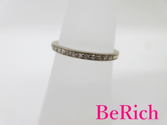  Agata AGATHA K18 PG half Eternity ring mere diamond 11 number 18 gold pink gold jewelry accessory [ used ] ba2180