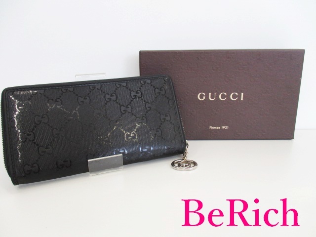 グッチ GUCCI ラウンドファスナー 長財布 307982 GG インプリメ ブラック 黒 PVC レザー【中古】【送料無料】bs3380_画像10