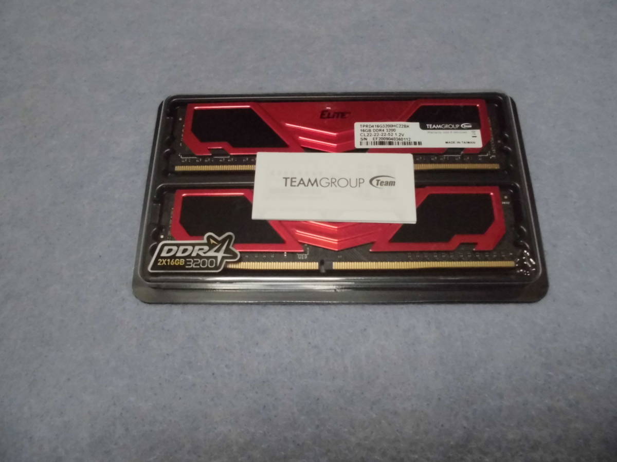 Team DDR4 3200Mhz PC4-25600 16GBx2枚合計32GB デスクトップ用メモリ