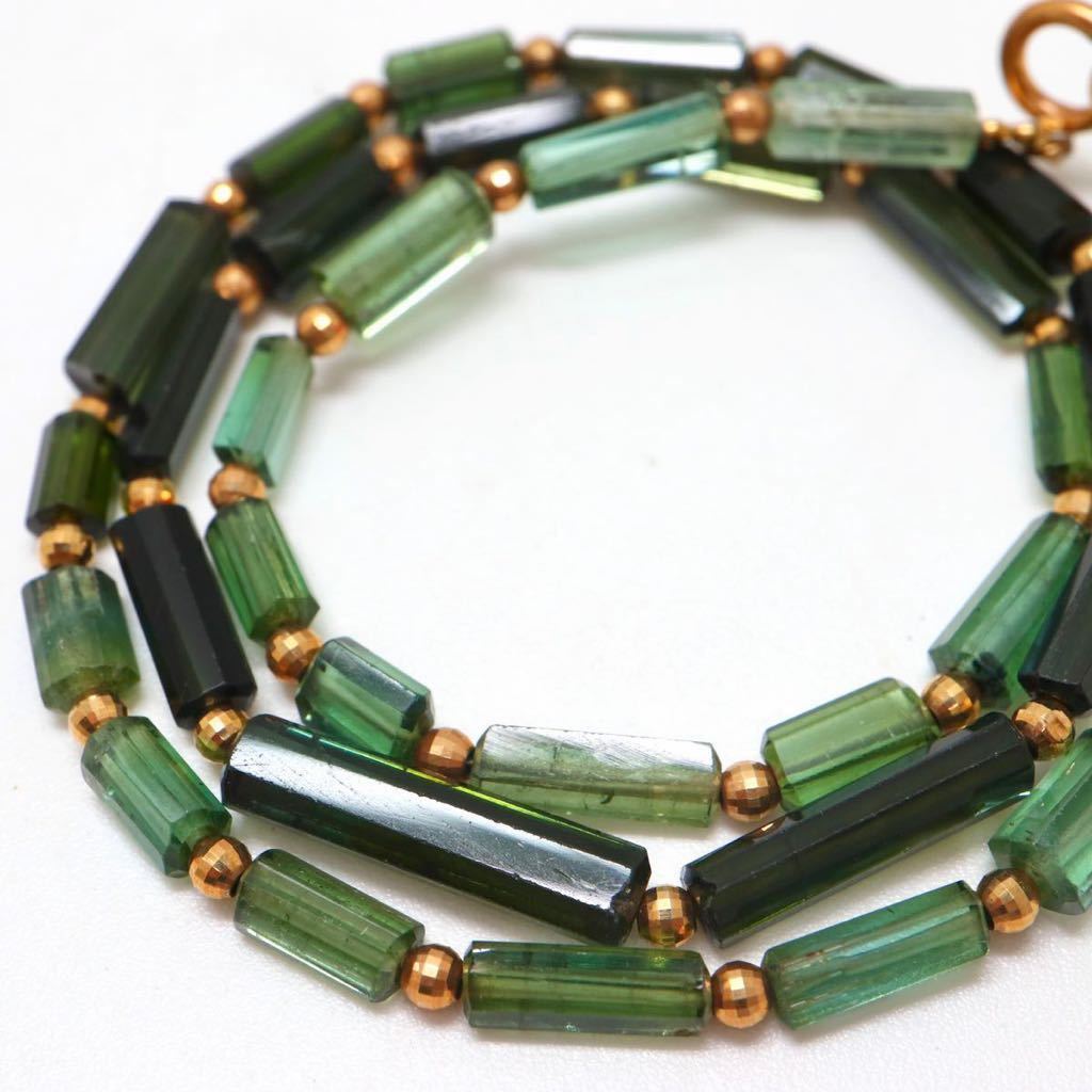 素敵でユニークな necklace tourmaline green 42.5cm 9.5g 天然