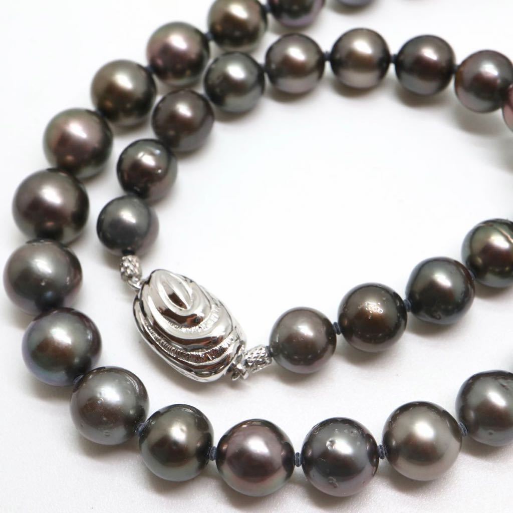 《南洋黒蝶真珠ネックレス》O 56.0g 45cm パール pearl necklace ジュエリー jewelrm 8.5-11.0mm珠 EC3/ED0_画像1