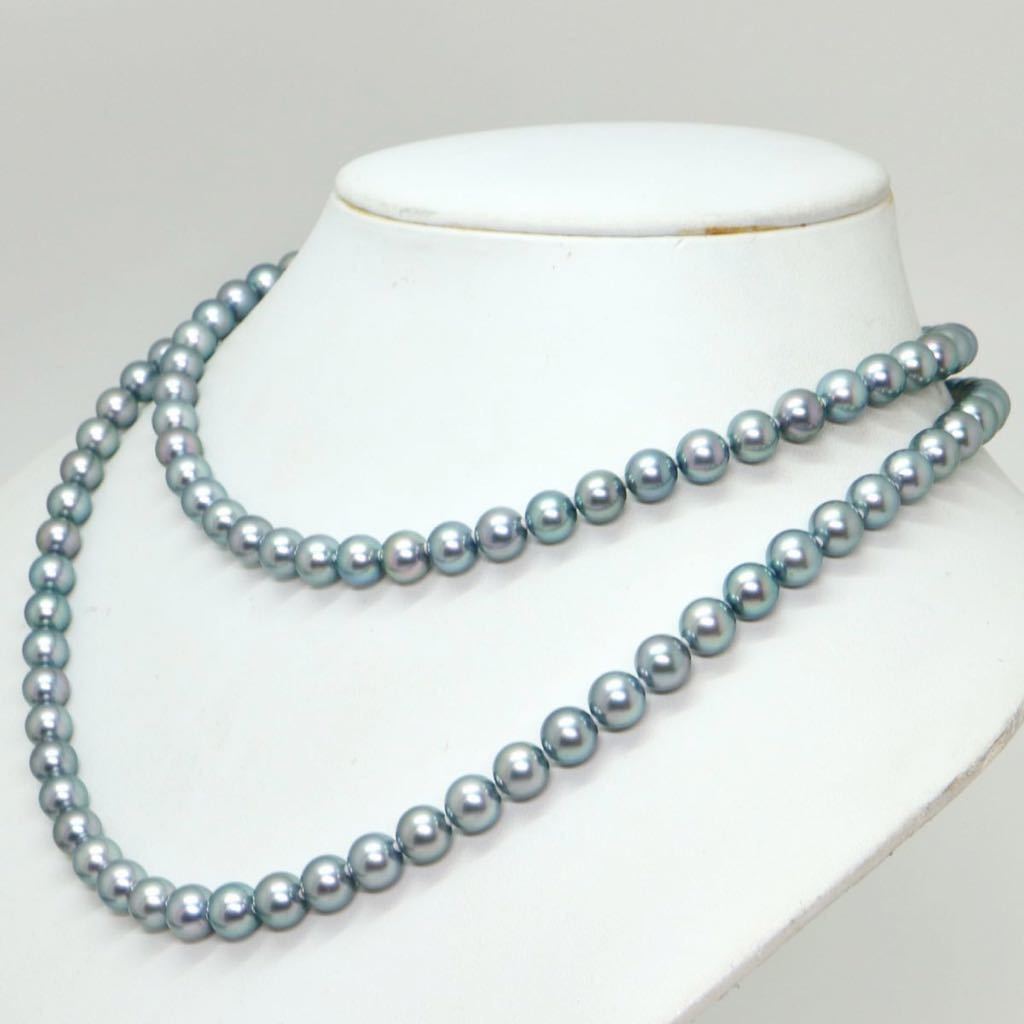 3WAY!!《K18アコヤ本真珠ロングネックレス》N 7.0-7.5mm珠 68.0g 86cm pearl necklace jewelry ジュエリー EC0/ED0_画像3