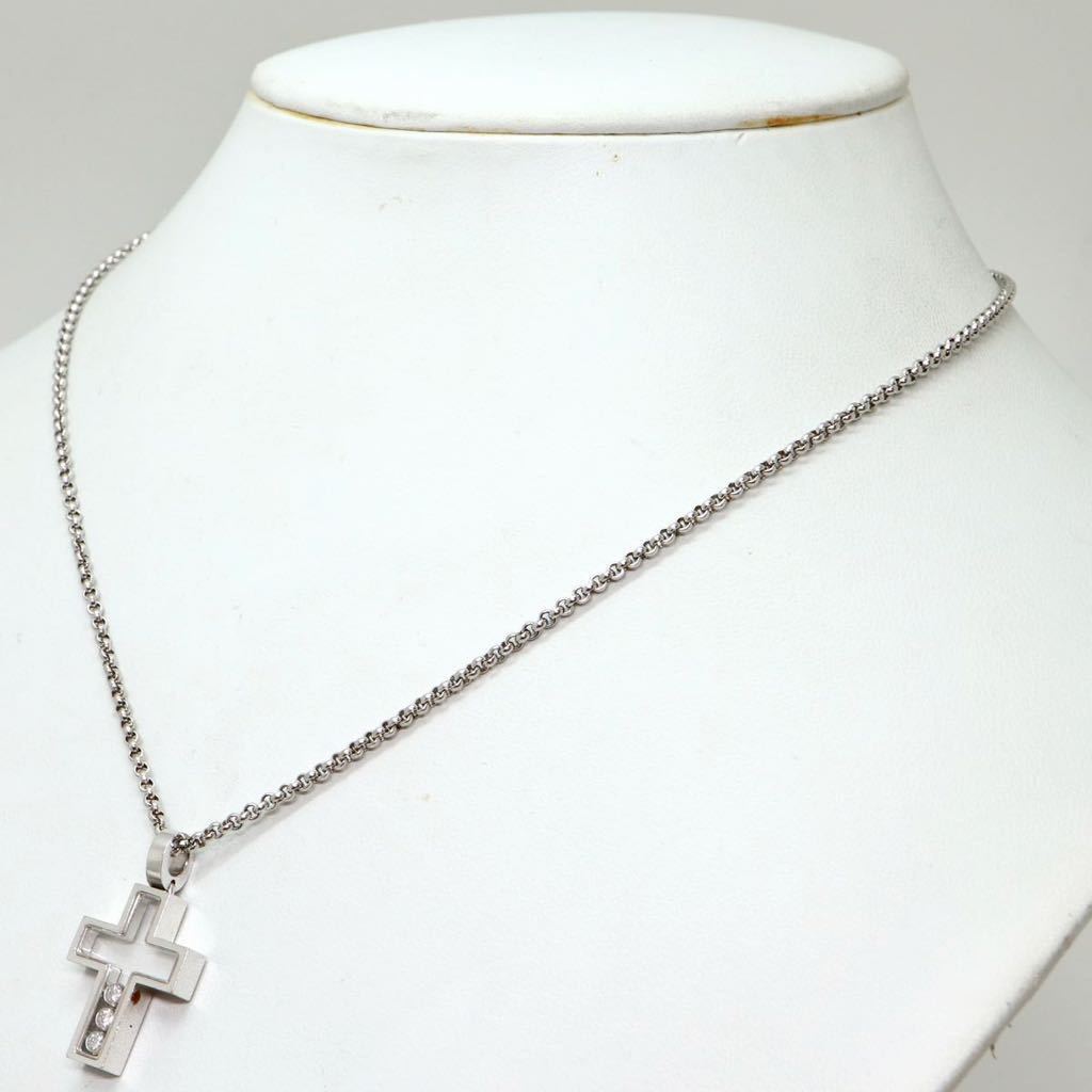 Chopard(ショパール)!!《K18WG ハッピーダイヤモンド ネックレス》N ◎14.0g 42cm diamond necklace jewelryジュエリー FA1/FA1_画像4