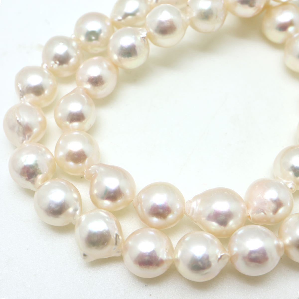 TASAKI（田崎真珠）箱付き!良質!《アコヤ本真珠ネックレス&ブレスレットセット》O 8.0-9.0mm珠 67.0g 44cm pearl necklace jewelry EA5/ED0_画像5