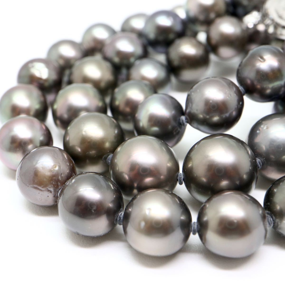 《南洋黒蝶真珠ネックレス》O 56.0g 45cm パール pearl necklace ジュエリー jewelrm 8.5-11.0mm珠 EC3/ED0_画像4