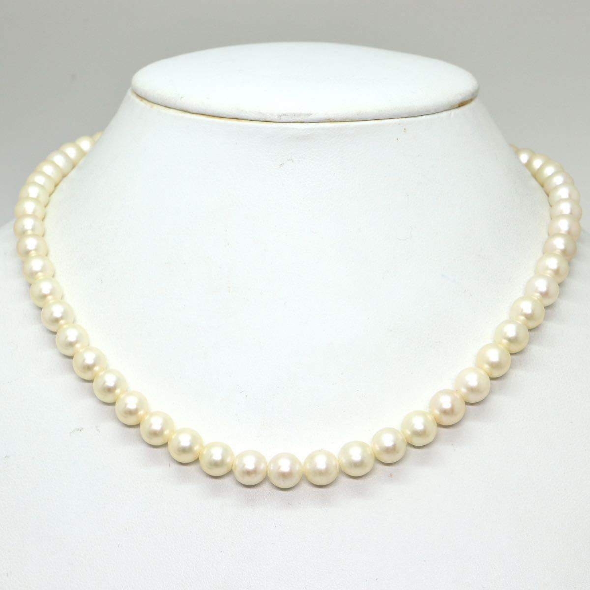 《K18アコヤ本真珠ネックレス》N 7.0-7.5mm珠 31.4g 41.5cm pearl necklace jewelry ジュエリー EA0/EB0_画像2