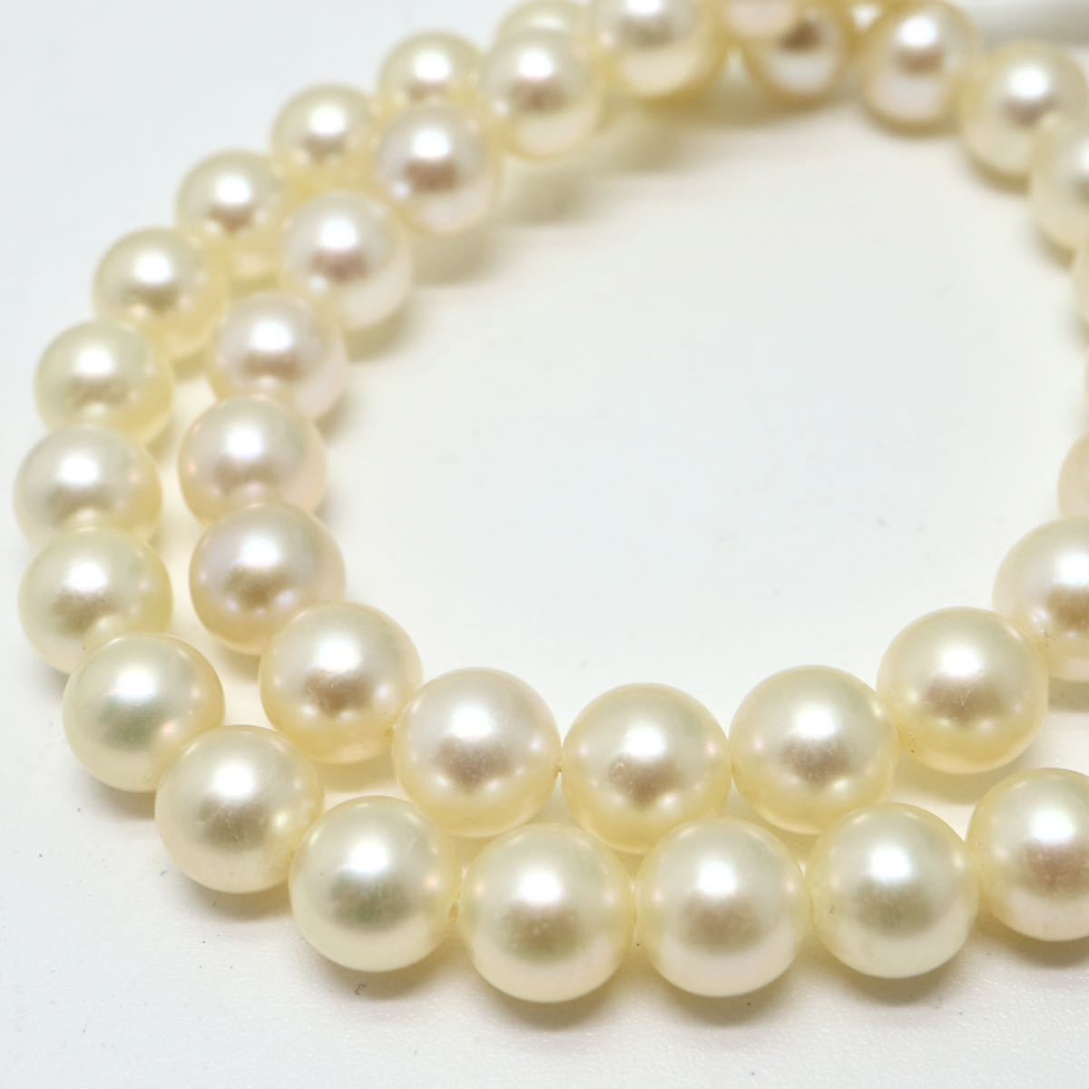 《K18アコヤ本真珠ネックレス》N 7.0-7.5mm珠 31.4g 41.5cm pearl necklace jewelry ジュエリー EA0/EB0_画像4