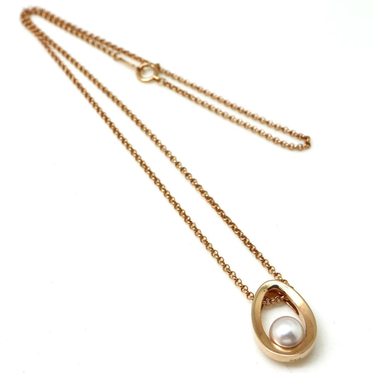MIKIMOTO(ミキモト)!!《K18 アコヤ本真珠ネックレス》N ◎ 6.5mm珠 7.0g 42.5cm pearl necklace ジュエリー jewelry EE7/-_画像6