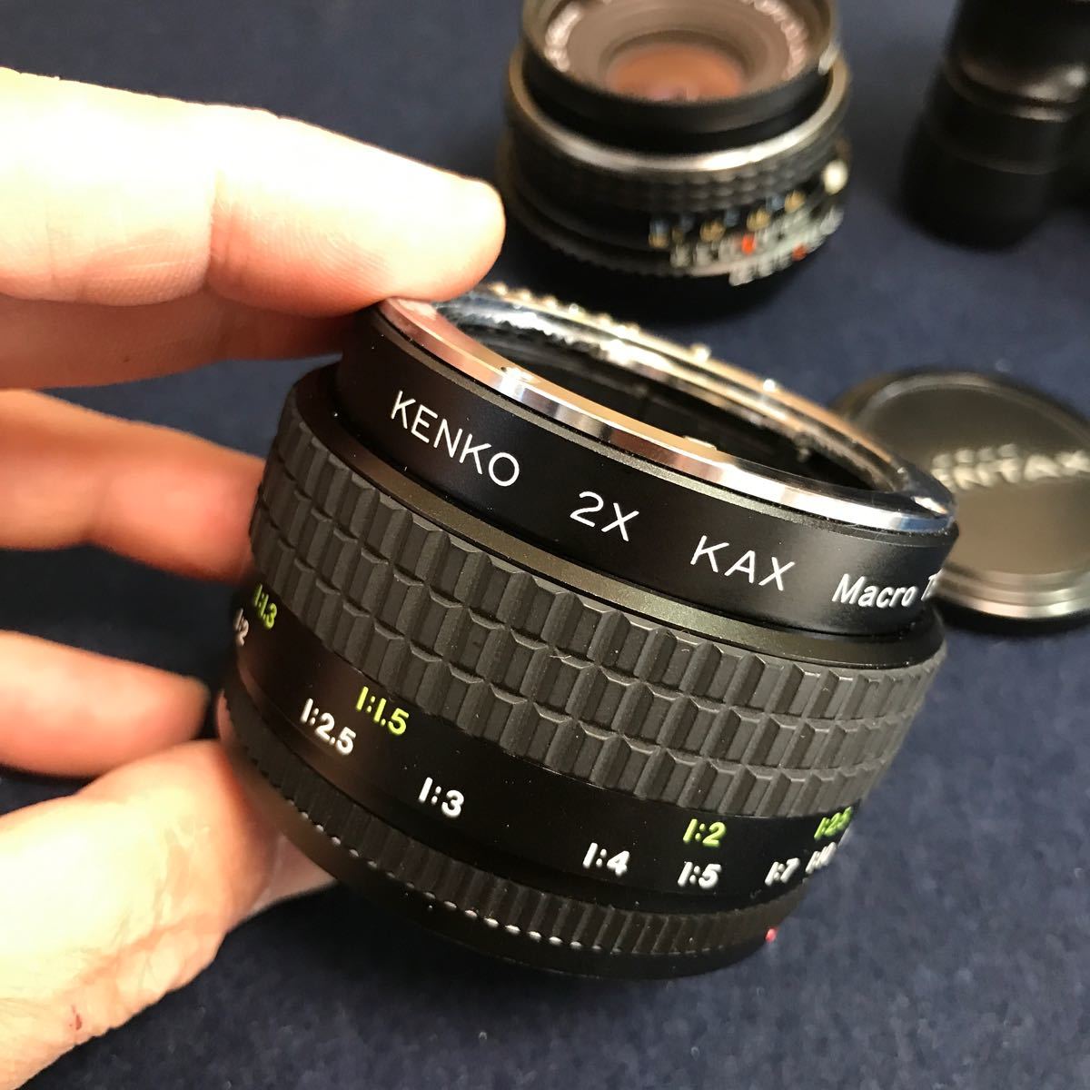 ペンタックス　MX レンズ　SMC PENTAX-M F2.8 28mm レンズ内カビほこりありません、ケンコー　2X KAX MaroTELEPLUS MC7 付き、作動未確認、_画像9