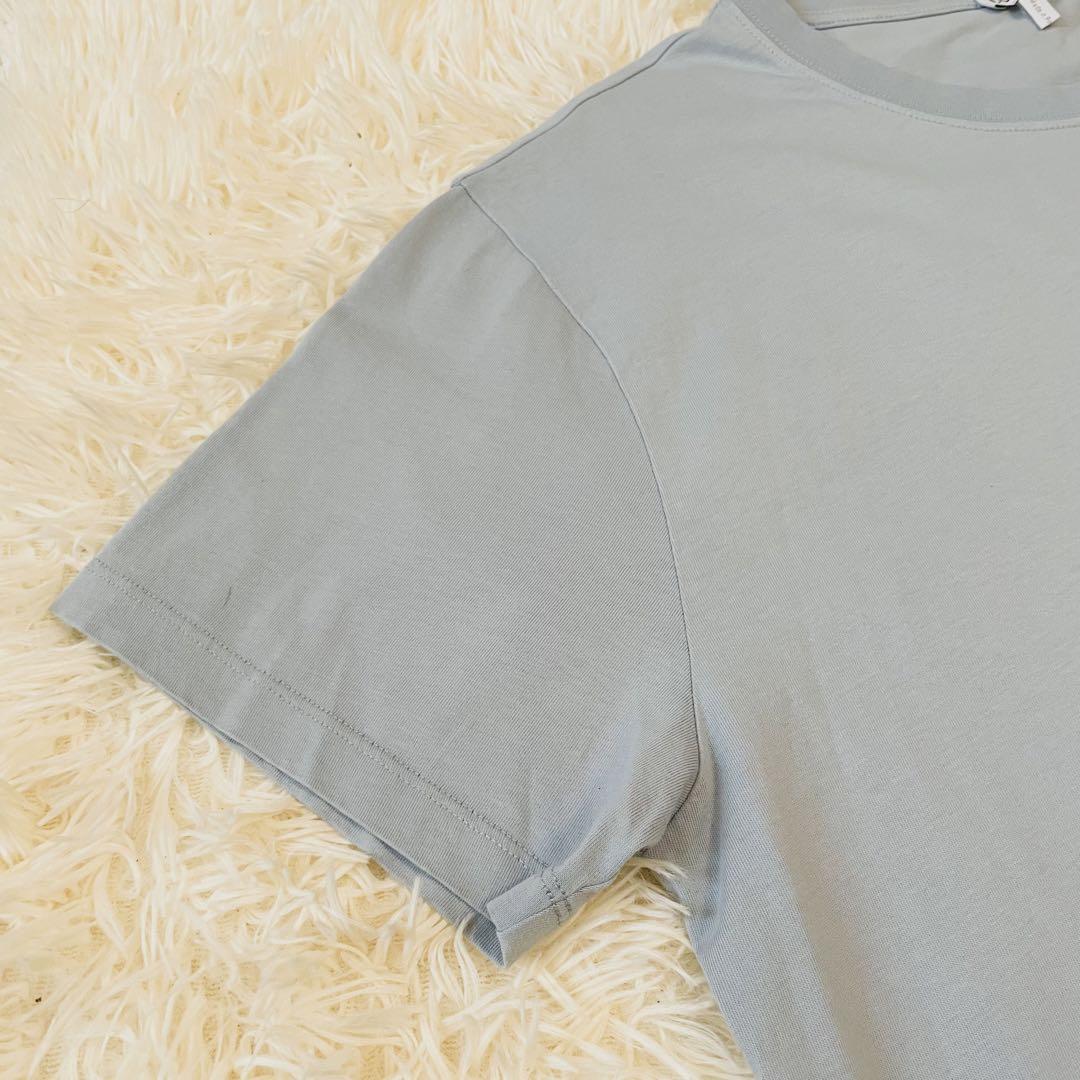 美品*ロエベ LOEWE 半袖 Tシャツ XL アナグラム 刺繍ロゴ カラフル 綿 ライトブルー 水色 クルーネック 正規店舗 コットン 100
