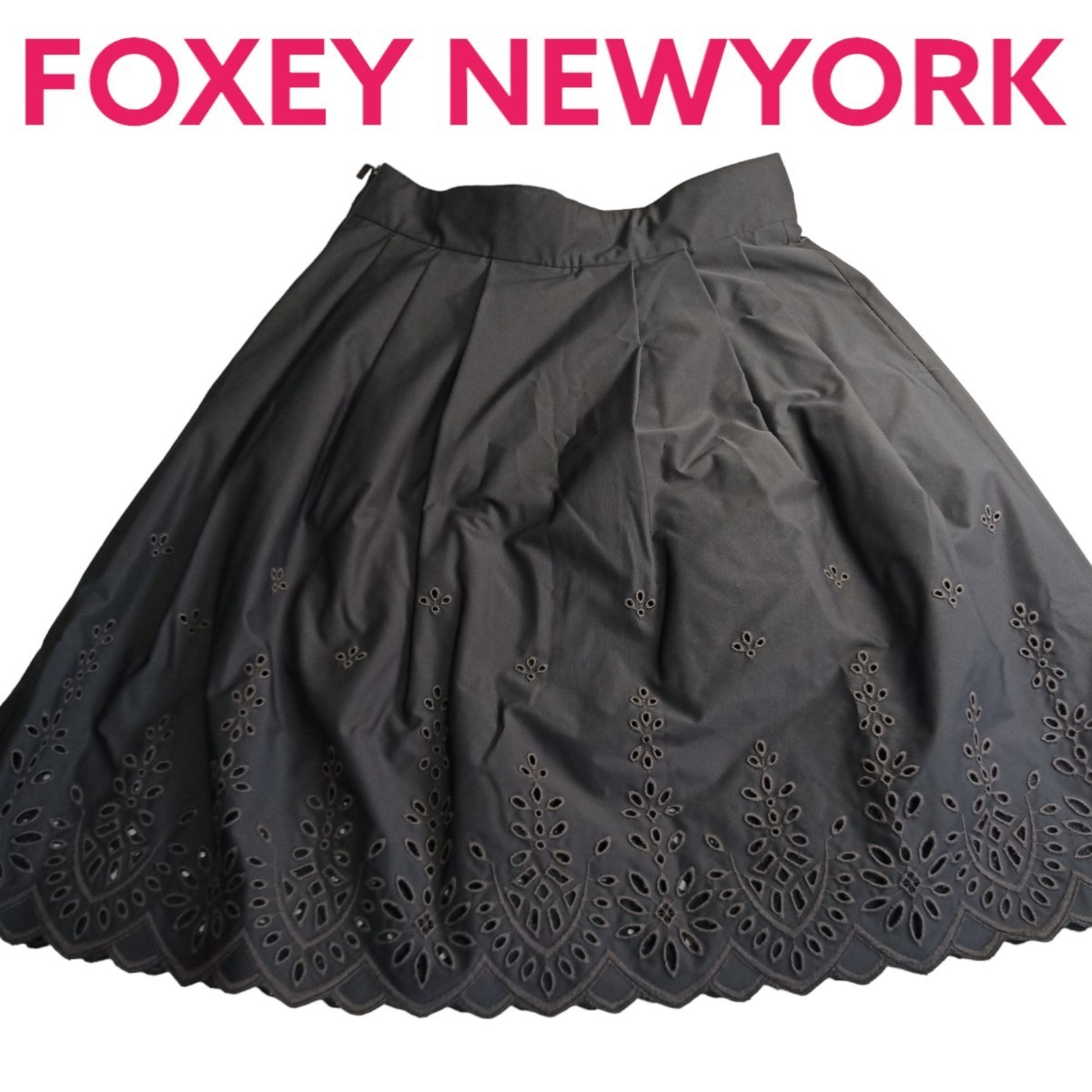 ★極美品★ FOXEY NEWYORK フォクシーニューヨーク フォクシー スカート Skirt 花柄 ダークグレー ハイブランド ボトムス