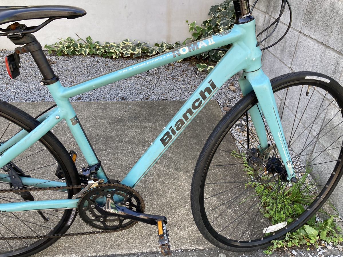 ビアンキ ローマ2 Bianchi ROMA2 チェレステ サイズ43 SORA2×9段変速 ディスクブレーキ グリップ新品 クロスバイク【手渡し限定 越谷市】_画像9