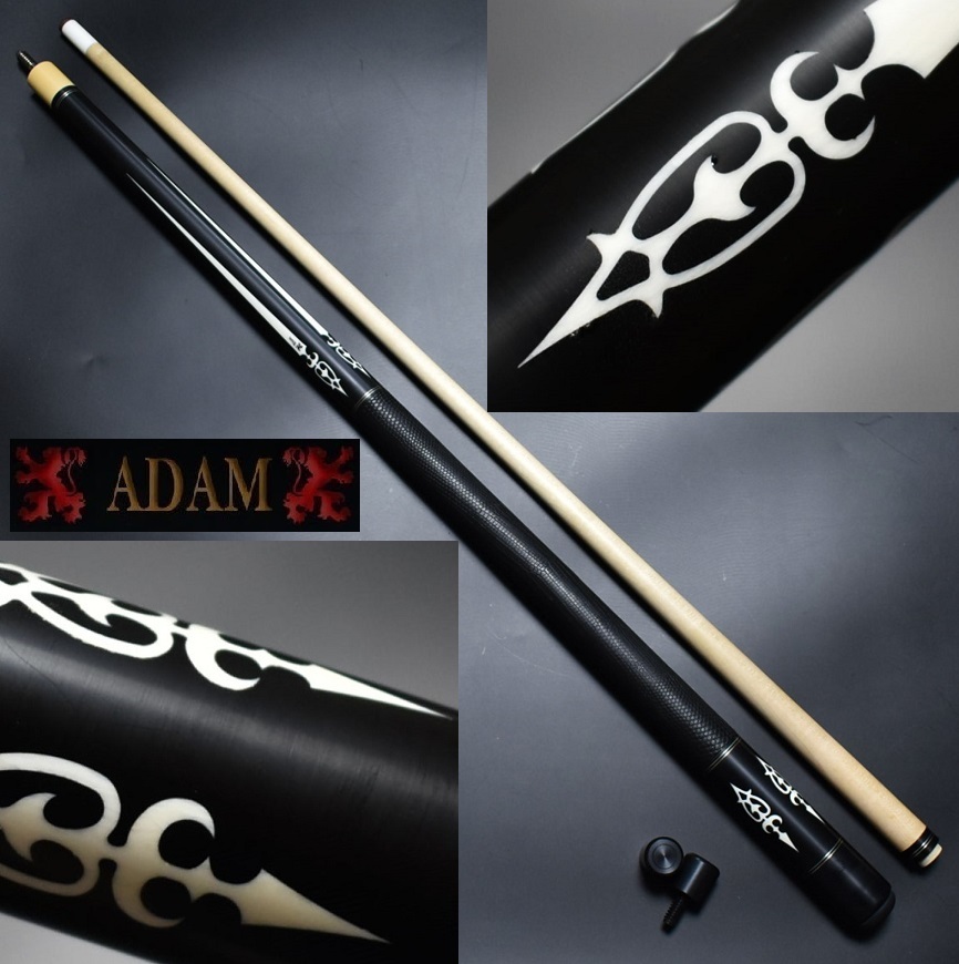 ★Adam cues 4剣 TJ マッドブラック リザード本革 ジョイントプロテクター付属_画像1