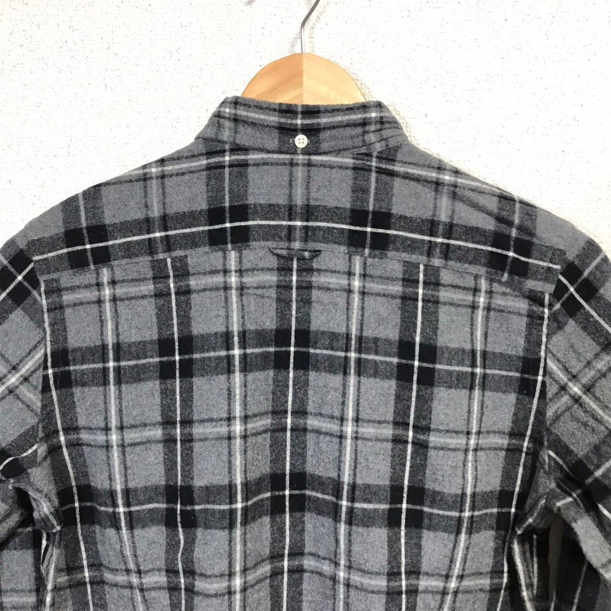H5428dL 日本製 Gymphlex ジムフレックス サイズ14 (S～M位) 長袖シャツ チェックシャツ ネルシャツ グレー×ブラック 綿100% レディース_画像5