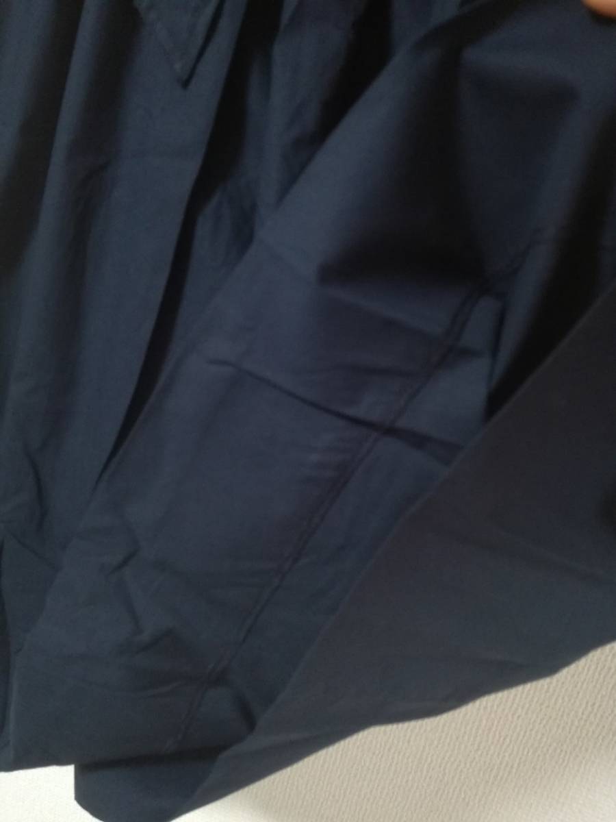 新品　綿100％　スカート　キャザースカート　L　紺　ポケット付き_画像3