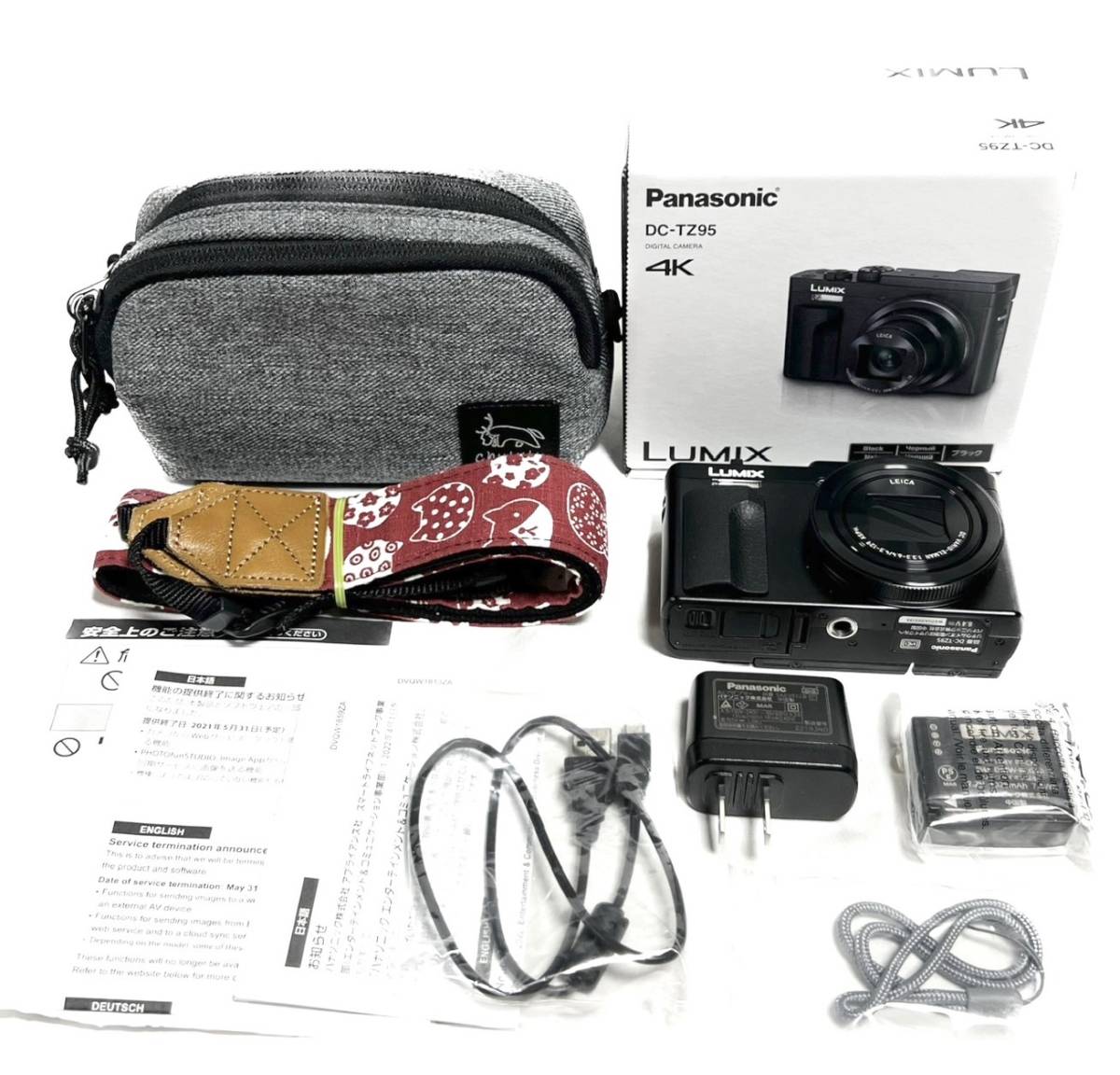 ☆送料無料 極美品 パナソニック コンパクトデジタルカメラ DC-TZ95 K ブラック ルミックス TZ95 光学30倍 カメラケース付きカメラ、光学機器