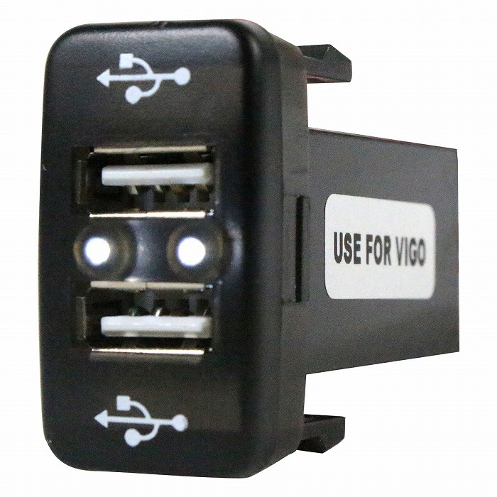 トヨタBタイプ アイシス ANM/ZNM10系 H16.9～現在 LED/ホワイト 2口 USBポート 充電 12V 2.1A 増設 パネル USBスイッチホールカバー 電源_画像1