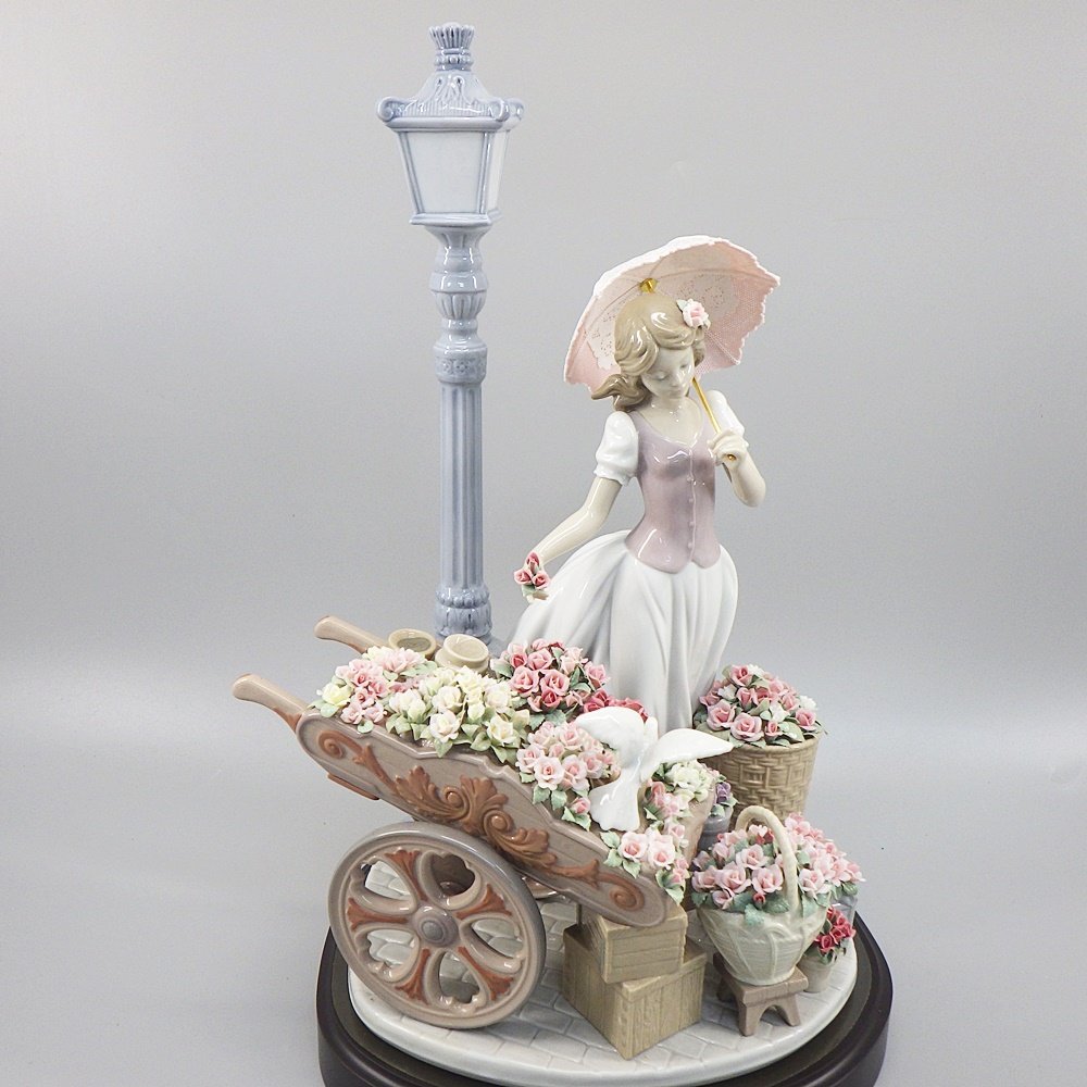 1円～ ※同梱不可 Lladro リヤドロ #6809 『花の街角』 箱付き インテリア 人形 フィギュリン 195-2003412【O商品】_画像2