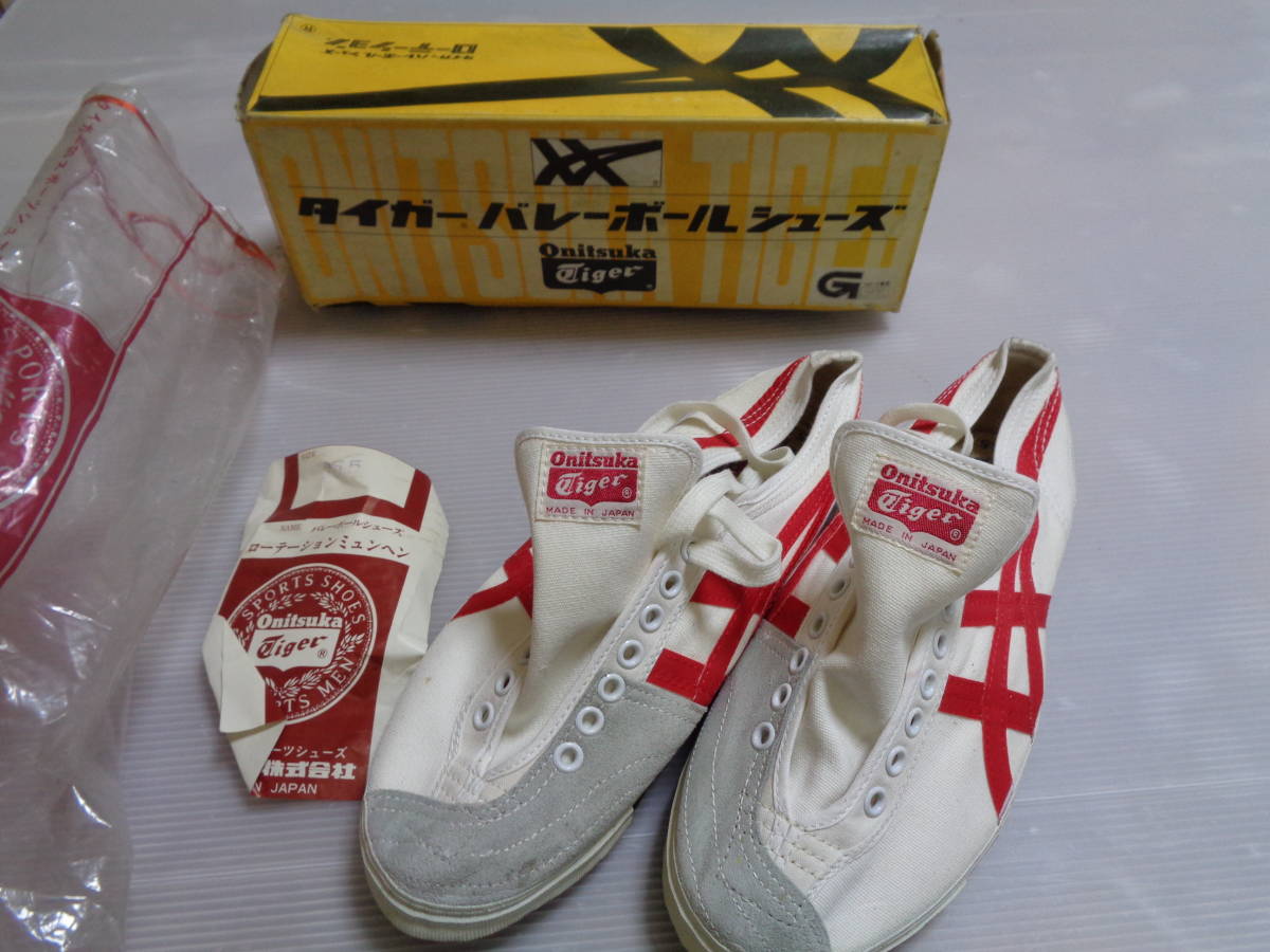 25,5cmonitsuka Tiger volleyball shoes Showa Retro Vintage unused storage dirt [ inspection Asics Tiger 