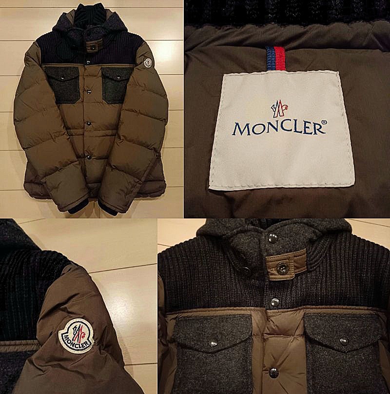 定価23万円 MONCLER モンクレール ダウン ルブロン カーキ グリーン サイズ1(メンズM相当)本物鑑定済み 美品【送料込】_画像1