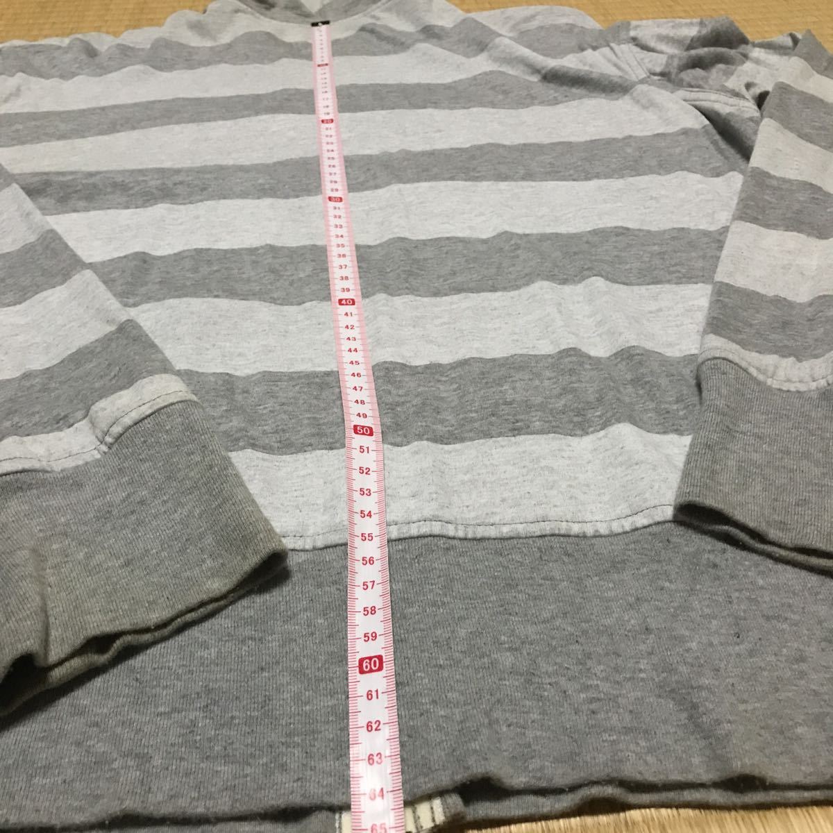 COMME des GARCONS コムデギャルソンシャツ　ジップパーカー 表裏二枚重ね　濃淡グレー　綿100% S_画像5