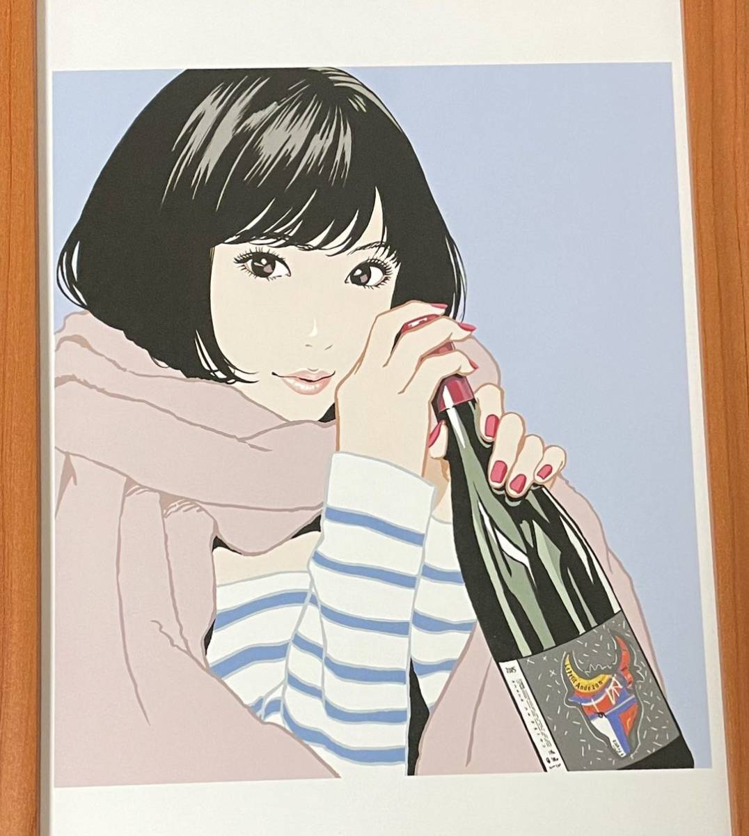 【江口寿史】額装品『リアルワインガイド』56号 / B5サイズ 額入り イラスト ポスターライクデザイン