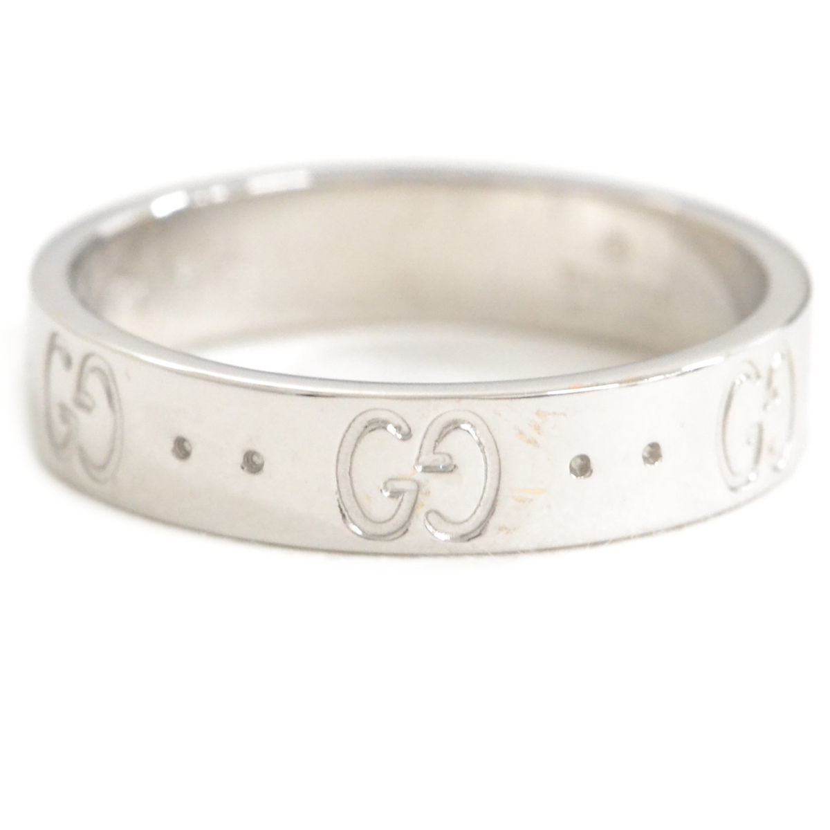 【特別セール品】 リング WG 750 アイコンリング GG GUCCI グッチ 本物 指輪 ホワイトゴールド 11号 11 ホワイトゴールド