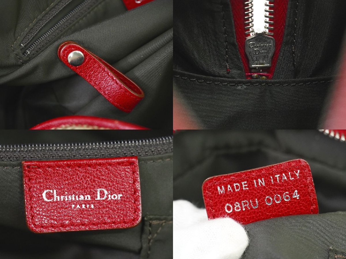 本物 クリスチャン ディオール Christian Dior トロッター ハンドバッグ ミニボストンバッグ キャンバス ブラウン ラスタカラー_画像9