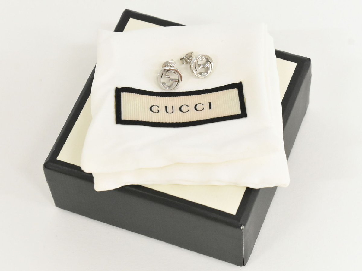  подлинный товар Gucci GUCCI Inter locking G серьги Ag925 Silver серебряный 356289 J8400 8106