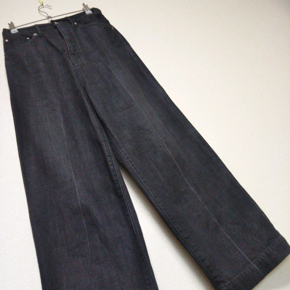 サキュウ caqu 日本製 レディース 1 黒 ブラック デニムパンツ