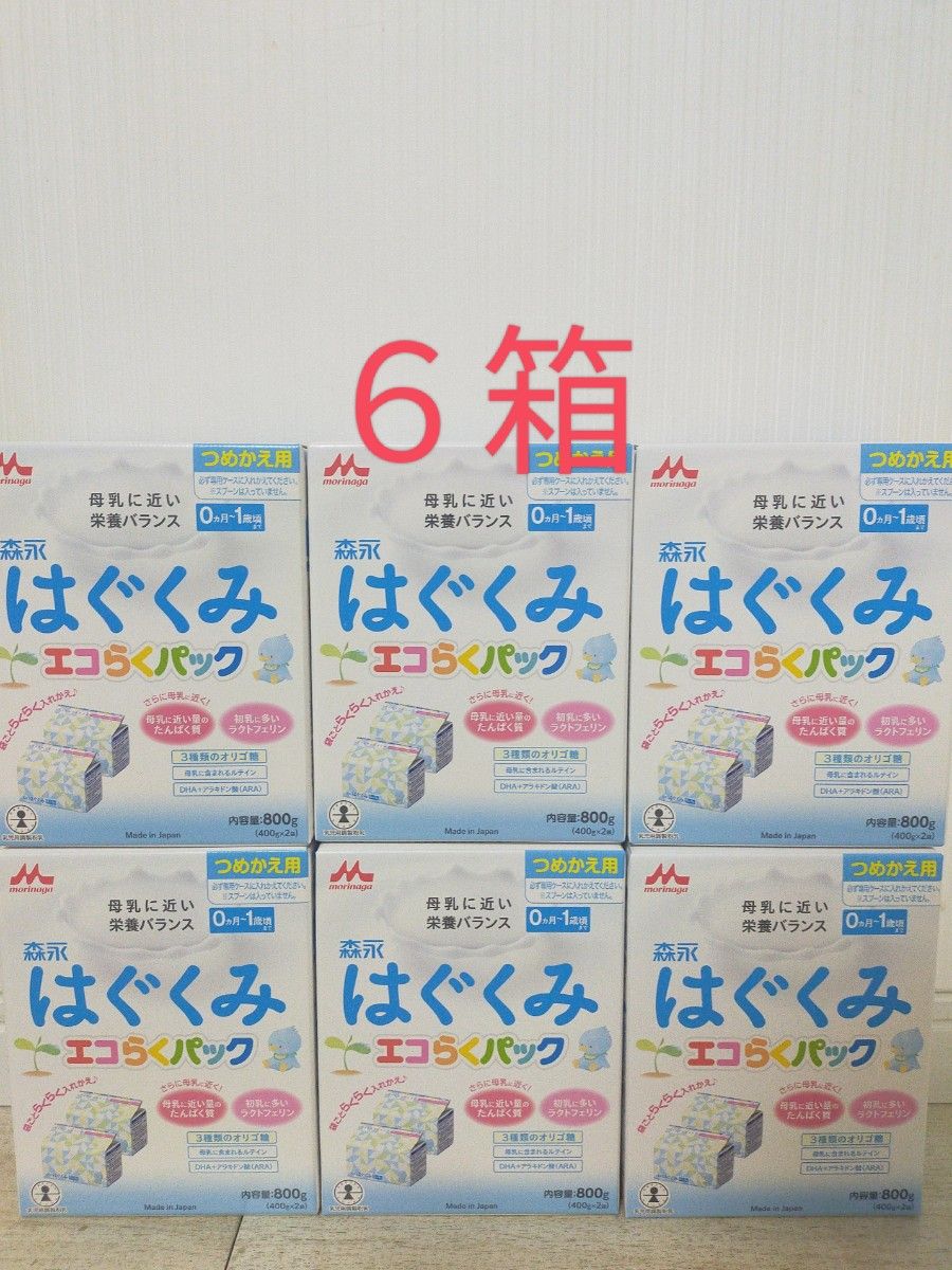 森永 はぐくみ エコらくパックつめかえ用 800g ×6箱｜PayPayフリマ