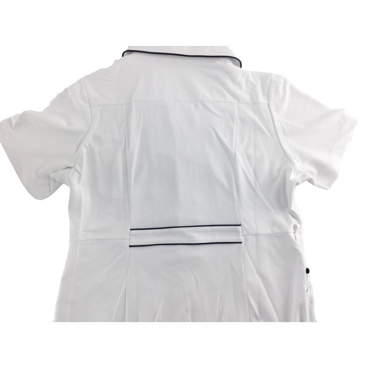  One-piece silky high stretch color scheme piping beautiful line nursing . nursing . large size 4L white x navy postage 250 jpy 