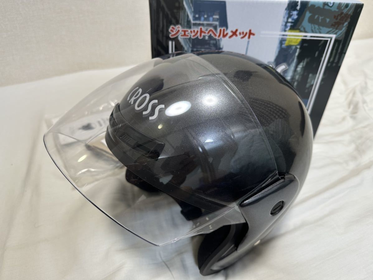  Lead industry LEAD CROSS jet helmet CR-720.. place 8 hour use . gun metallic use little secondhand goods 