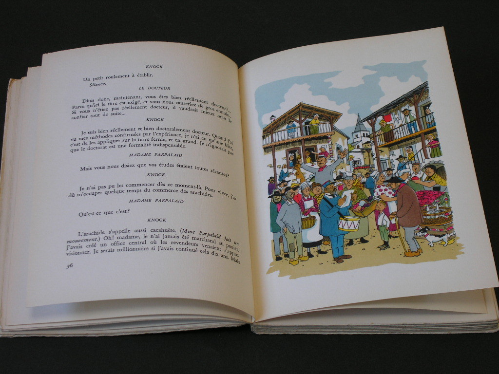 「クノック」（1965年）●ジュール・ロマン 著 ●Jean Dratzの水彩画に基づくポショワール45点 ●エディション番号付き1750部の限定本_画像5