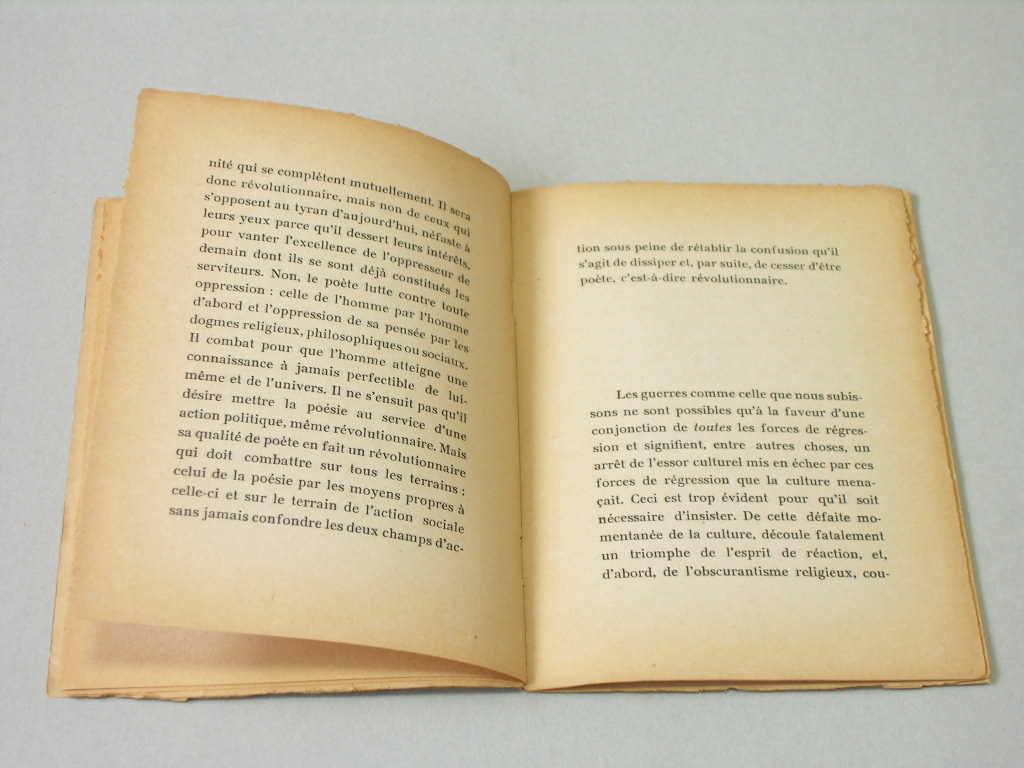 詩人の不名誉」（1945年） バンジャマン・ペレ 著 エディション番号