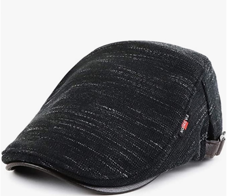 メンズ キャスケット ハンチング帽子 ニット帽 欧米風ニットキャップ カジュアル 帽子 調節可能 ブラック　黒　０３ 帽子_画像1