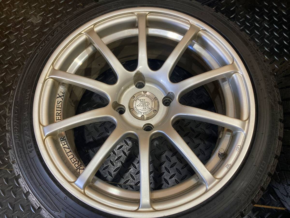 ヨコハマ クロイツァー シリーズXi 16×7J 4穴 PCD108 +25 ダンロップ WM02 195/45R16 8分山 18年製 4本 プジョー 札幌近郊引取OK_画像5