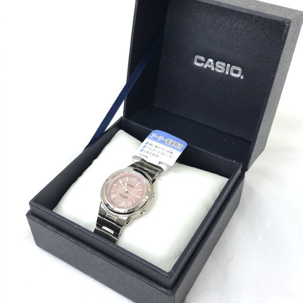 新品 CASIO カシオ WAVECEPTOR ウェーブセプター 腕時計 LWQ-130 電波ソーラー アナログ ラウンド ピンク シルバー カレンダー 動作確認済_画像8