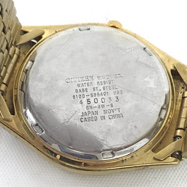 CITIZEN シチズン 腕時計 6100-S96401 クオーツ ゴールド アナログ シンプル コレクション コレクター カレンダー 新品電池 動作確認済_画像5